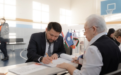 Евгений Григорьев проголосовал на выборах Президента страны