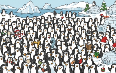 Тест на внимательность: найдите очки на пингвинах. У вас 15 секунд