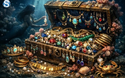 Тест на внимательность: Найдите необычную подвеску среди украшений русалки. У вас всего 5 секунд