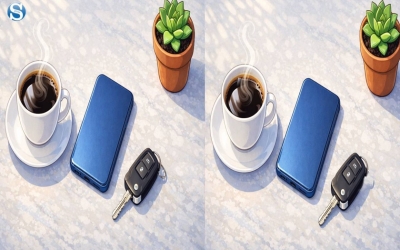 Головоломка на внимательность: Найдите отличие на картинках с офисным столиком за 5 секунд!