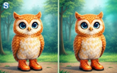 Веселое задание для детей и взрослых: Найдите одно отличие у двух сов