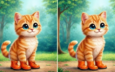Забавная головоломка: найдите одно отличие между двумя котиками