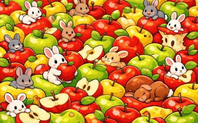 Тест на внимательность для детей и взрослых: Найдите спрятавшегося червячка на картинке за 5 секунд