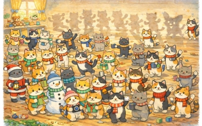 Тест на внимательность: Что не так с кошками, которые празднуют Рождество?