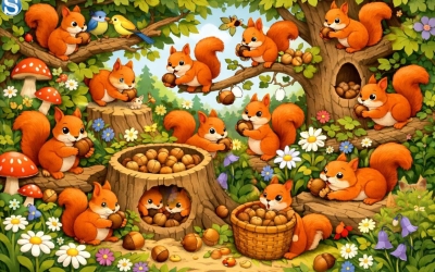 Среди белок и растений спрятался кот: найдите пушистого нарушителя спокойствия за 5 секунд