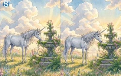 Миссия для зорких: найдите 3 отличия на картинке с волшебным единорогом за 10 секунд!