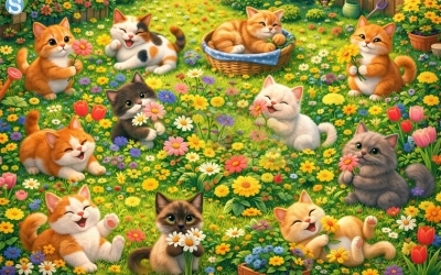 Тест на внимательность: кто прячется среди кошечек?