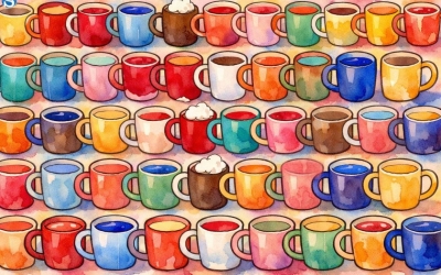 Среди десятков напитков спряталась одна пустая кружка. Найди её за 5 секунд!