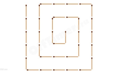 Головоломка из спичек: превратите спираль в 3 квадрата, переместив всего 4 спички