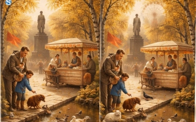 Тест из СССР: найдите отличия на картинке с советским парком