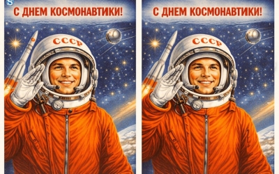 С Днём космонавтики СССР: найдите три отличия в советской открытке - тест на внимательность
