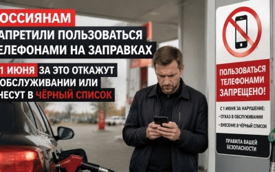 Россиянам запретили пользоваться телефонами на заправках — с 1 июня за это откажут в обслуживании или внесут в чёрный список