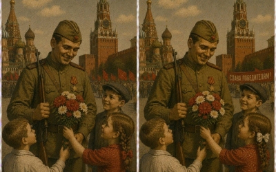 Тест на внимательность эпохи СССР: найдите 3 отличия на фото советского солдата