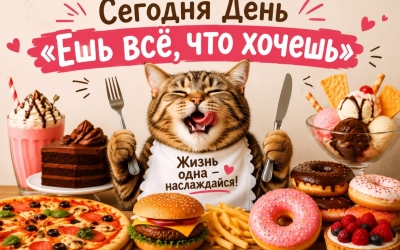 Сегодня День «Ешь всё, что хочешь»: финал майских праздников — без диет и с чувством вины