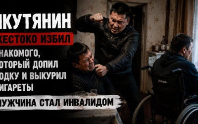 Якутянин жестоко избил знакомого за то, что тот без него допил водку и выкурил сигареты -- мужчина стал инвалидом