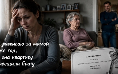 Дочь выхаживала маму после инсульта, а та отписала квартиру сыну — крик души
