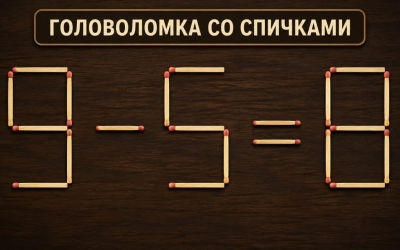 Решение задачи со спичками: как превратить 9 – 5 = 8 в верное равенство
