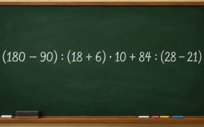 Математический челлендж: новый пример (180 − 90) : (18 + 6) · 10 + 84 : (28 − 21)