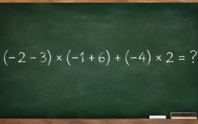 Решите за 10 секунд: (−2 − 3) × (−1 + 6) + (−4) × 2 = ? Ошибка в знаках стоит балла на ОГЭ!