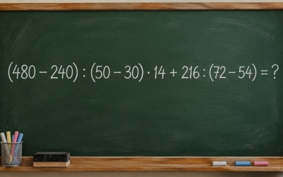Математический челлендж: решите пример (480 − 240) : (50 − 30) · 14 + 216 : (72 − 54)