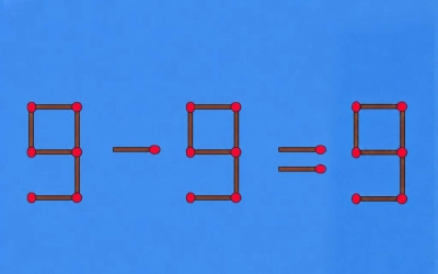 Загадка со спичками: 9 − 9 = 9 — как исправить одной спичкой?