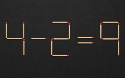 Головоломка со спичками: исправьте 4−2=9 за 5 секунд