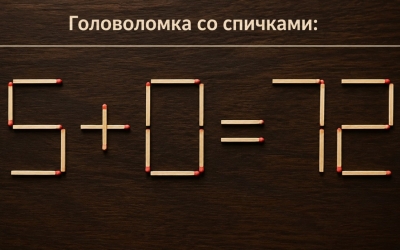 Реши головоломку со спичками: как уравнять 5 с 72?