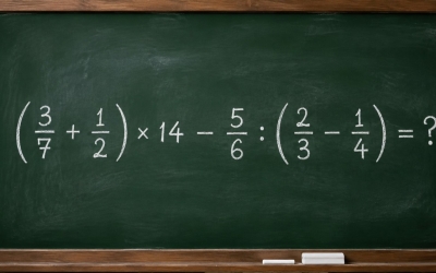 Математический челлендж: решите пример с дробями (3/7 + 1/2) × 14 − 5/6 : (2/3 − 1/4)