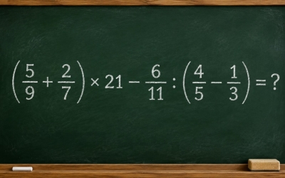 Математический челлендж: решите пример с дробями (5/9 + 2/7) × 21 − 6/11 : (4/5 − 1/3)