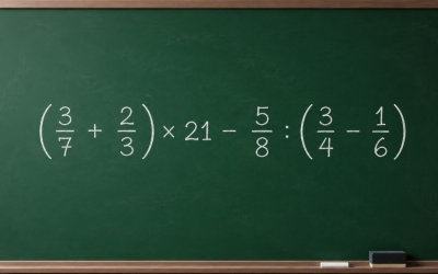 Математический челлендж: решите пример (3/7 + 2/3) × 21 − 5/8 : (3/4 − 1/6)