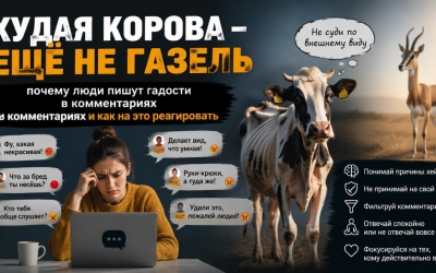 «Худая корова — ещё не газель»: почему люди пишут гадости в комментариях и как на это реагировать
