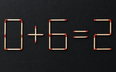 Головоломка со спичками 0 + 6 = 2: переставьте одну спичку и исправьте пример