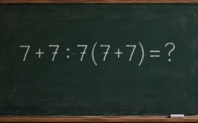 Математический челлендж: решите пример 7 + 7 : 7(7 + 7) = ?