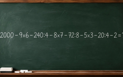 Математический челлендж: решите пример 2000 – 9×6 – 240:4 – 8×7 – 72:8 – 5×3 – 20:4 – 2