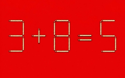 Задачка на спички: переставьте одну так, чтобы 3+8=5 стало верным