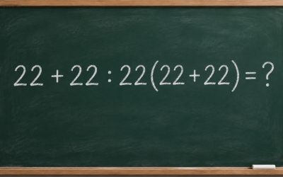 Математический челлендж: решите пример 22 + 22 : 22(22 + 22) = ?
