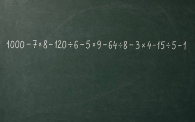 Математический челлендж: решите пример 1000 – 7×8 – 120:6 – 5×9 – 64:8 – 3×4 – 15:5 – 1