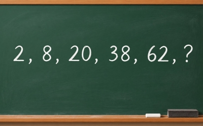 Задачка на логику: продолжите ряд 2, 8, 20, 38, 62, ?