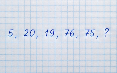 Логическая головоломка: продолжите ряд 5, 20, 19, 76, 75, ?