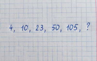 Ответ на логическую задачу: найдите закономерность в ряду 4, 10, 23, 50, 105, ?