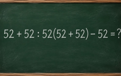 Сможете ли вы решить пример 52 + 52 : 52(52 + 52) − 52 без ошибки?