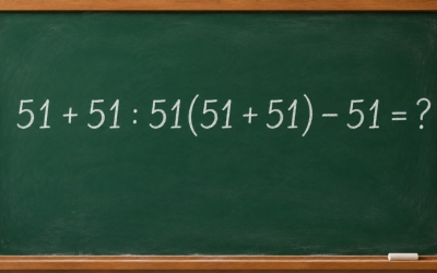 Математический челлендж: решите пример 51 + 51 : 51(51 + 51) − 51 = ?
