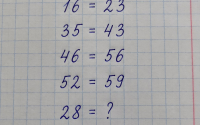 Сможете ли вы разгадать скрытую закономерность в примерах 16 = 23, 35 = 43 и найти ответ для 28?