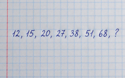 Логическая задача: продолжите ряд 12, 15, 20, 27, 38, 51, 68, ?
