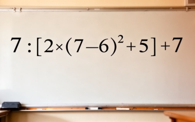 Сможете ли вы решить пример 7 : [2 × (7 − 6)² + 5] + 7 без ошибки?