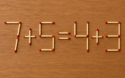 Головоломка со спичками: 7 + 5 = 4 + 3 — найдите минимум два решения