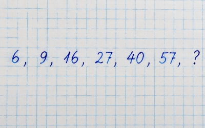 Логическая задача: продолжите ряд 6, 9, 16, 27, 40, 57, ?