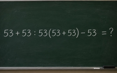 Математический челлендж: решите пример 53 + 53 : 53(53 + 53) − 53 = ?