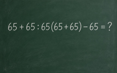 Порядок действий: 65 + 65 : 65(65 + 65) − 65 — где чаще всего ошибаются