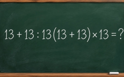 Сможете ли вы решить пример 13 + 13 : 13(13 + 13) × 13 без ошибки?